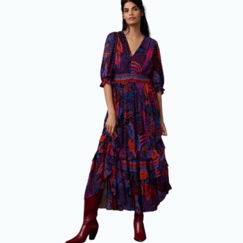 FARM Rio Purple & Red Printed Maxi Dress